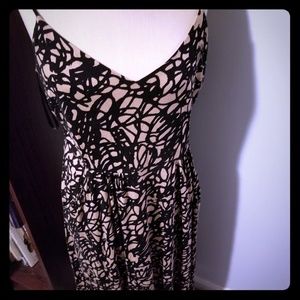 Sexy Nude and Black swingy LOFT dress